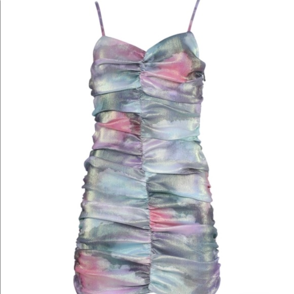 Area multicolored ruched mini dress! - Picture 4 of 6